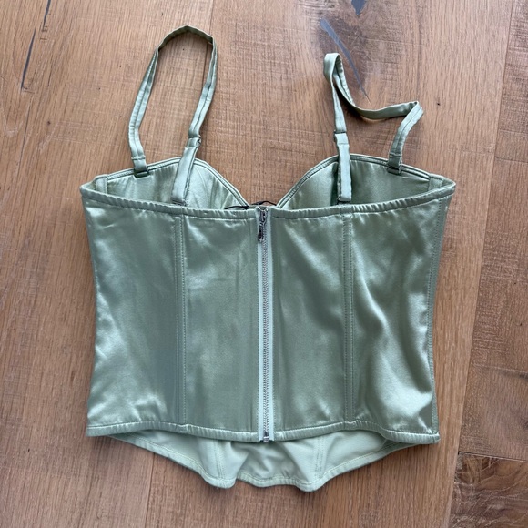 Fleur du Mal NEW NWT Sage Green Silk Hamptons Bustier Top - Picture 12 of 16